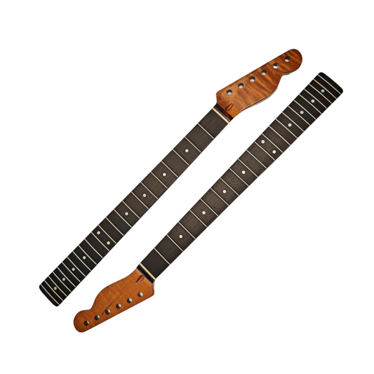 T-Style neck Roasted maple with rosewood fretboard (Gloss) - Light flame and round end frets
