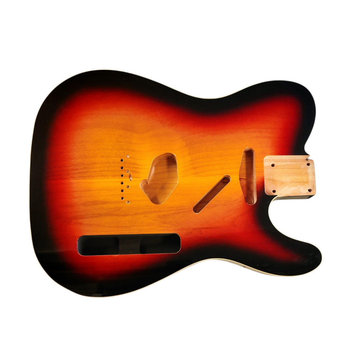 3-Tone Sunburst nitro T-Style body with binding – detail