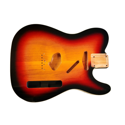 3-Tone Sunburst nitro T-Style body with binding – detail
