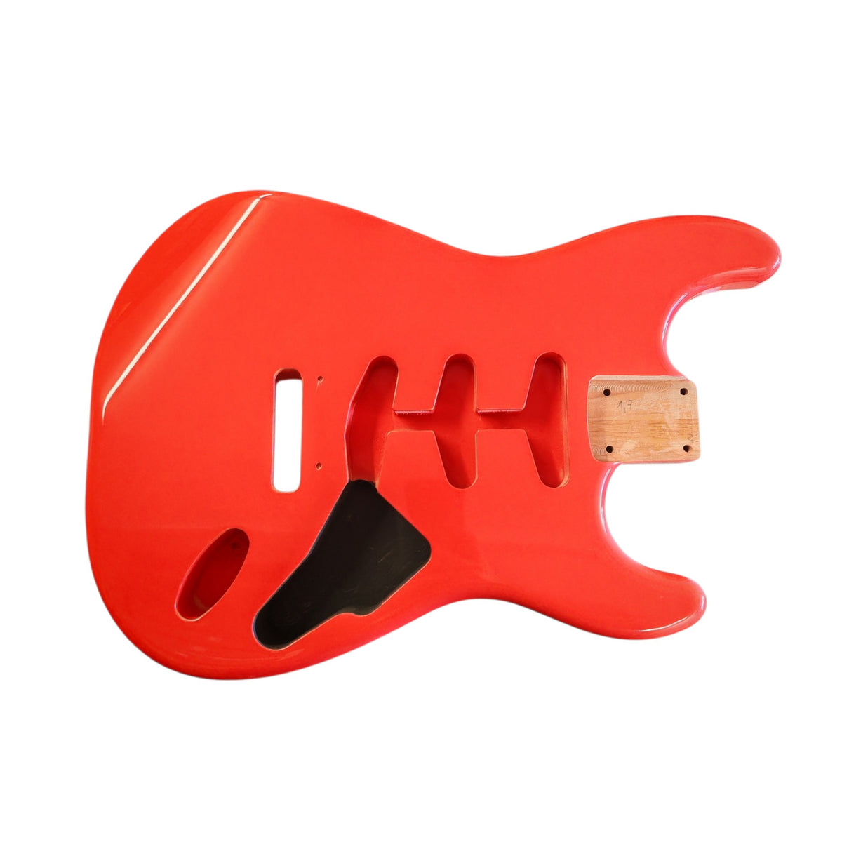 Fiesta Red nitro S-Style alder guitar body – detail