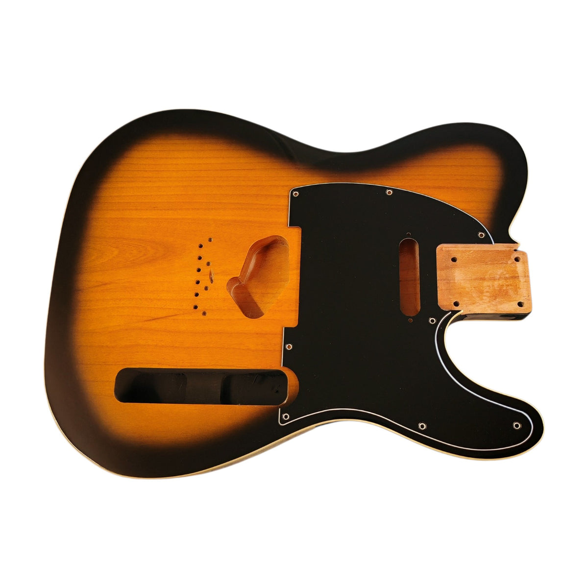 2-Tone Sunburst nitro gloss T-Style guitar body with double cream binding