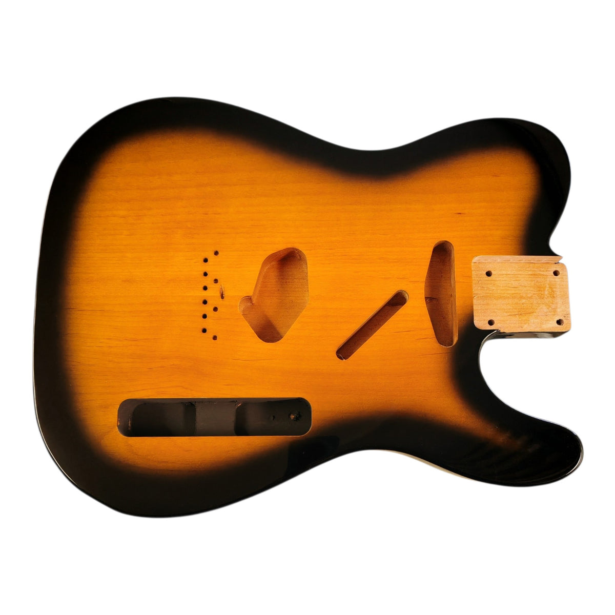 2-Tone Sunburst nitro T-Style alder body – detail