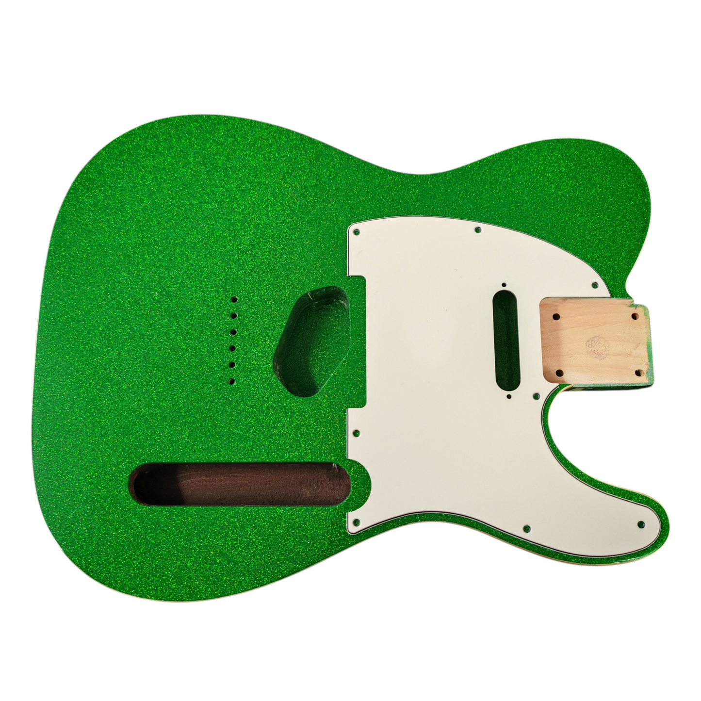 Green Sparkle T-Style body - Double cream binding